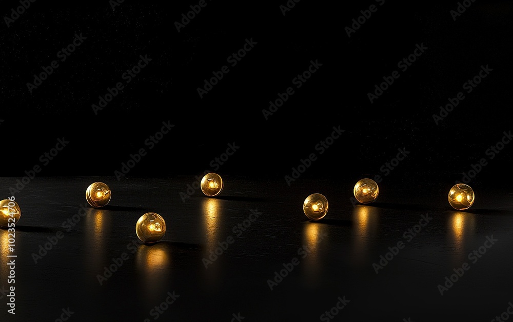 Decorative golden lights scattered on a dark surface creating a warm and inviting atmosphere at night Decorative golden lights scattered on a dark surface creating a warm and inviting atmosphere at night