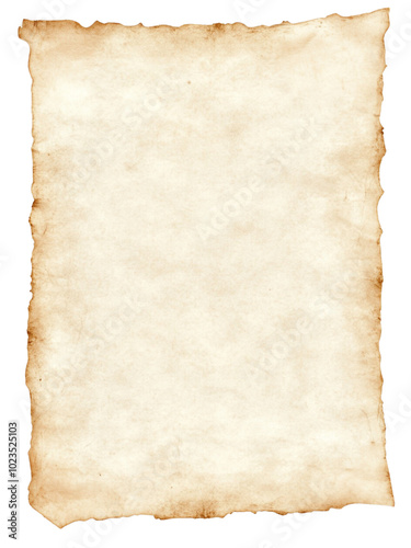 Vintage paper with distressed and worn edges 