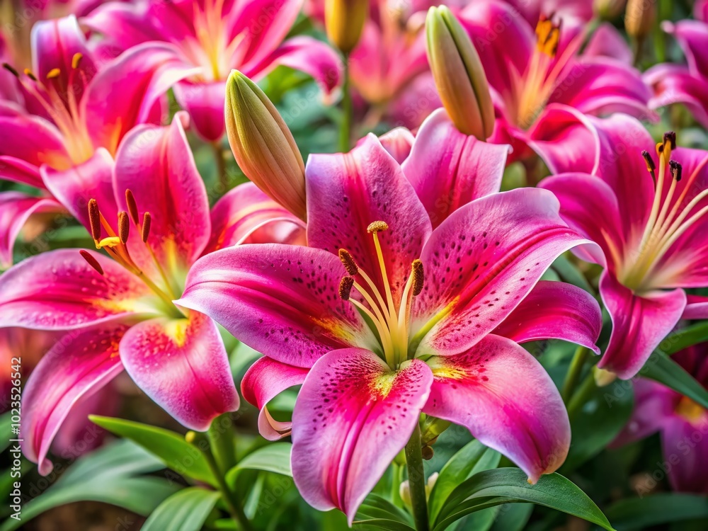 Beautiful Pink Lilies in Bloom - A Stunning Floral Arrangement for Home Decor and Garden Inspiration Beautiful Pink Lilies in Bloom - A Stunning Floral Arrangement for Home Decor and Garden Inspiration