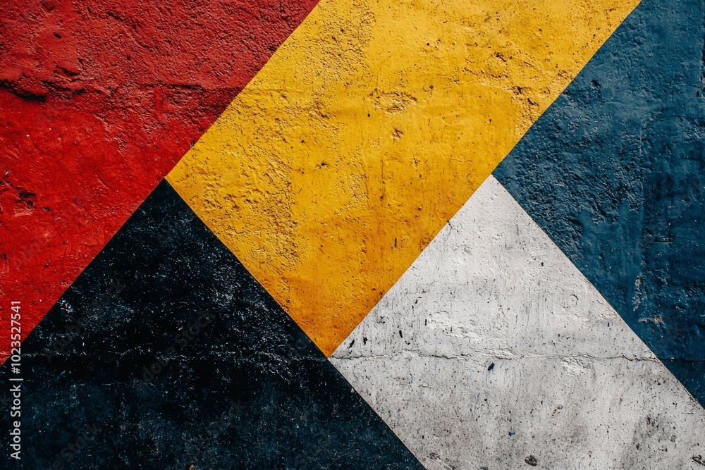 Fototapeta premium Abstract Geometric Pattern on Weathered Wall