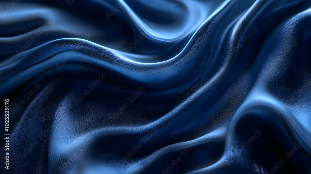 Abstract Blue Fabric Background - Curvy, Smooth, and Luxurious Texture Abstract Blue Fabric Background - Curvy, Smooth, and Luxurious Texture