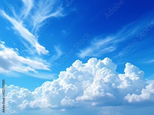 blue sky background with clouds, Clouds on sky photo