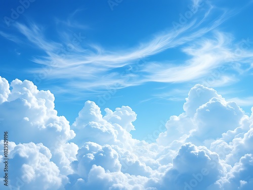 blue sky background with clouds, Clouds on sky photo