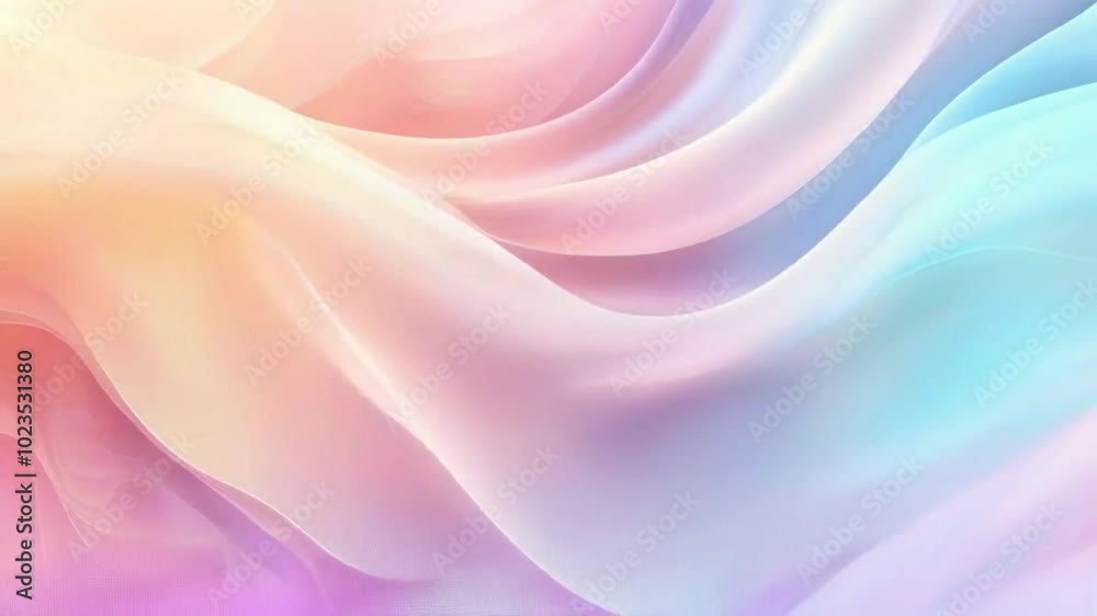 A soft, flowing abstract design with pastel colors creating a serene and calming atmosphere.