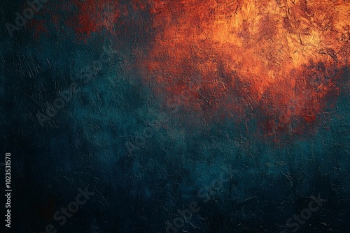 Abstract Textured Background with Dark Blue and Orange Hues