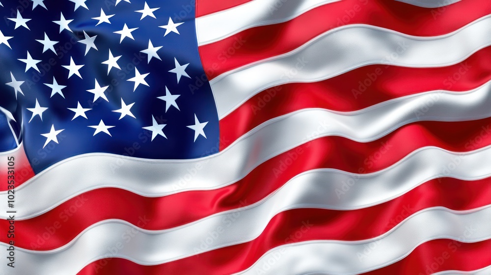 A waving American flag, symbolizing patriotism and national pride. A waving American flag, symbolizing patriotism and national pride.