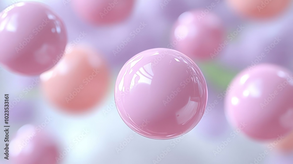 A cluster of glossy pink spheres floating in a soft, blurred background. A cluster of glossy pink spheres floating in a soft, blurred background.