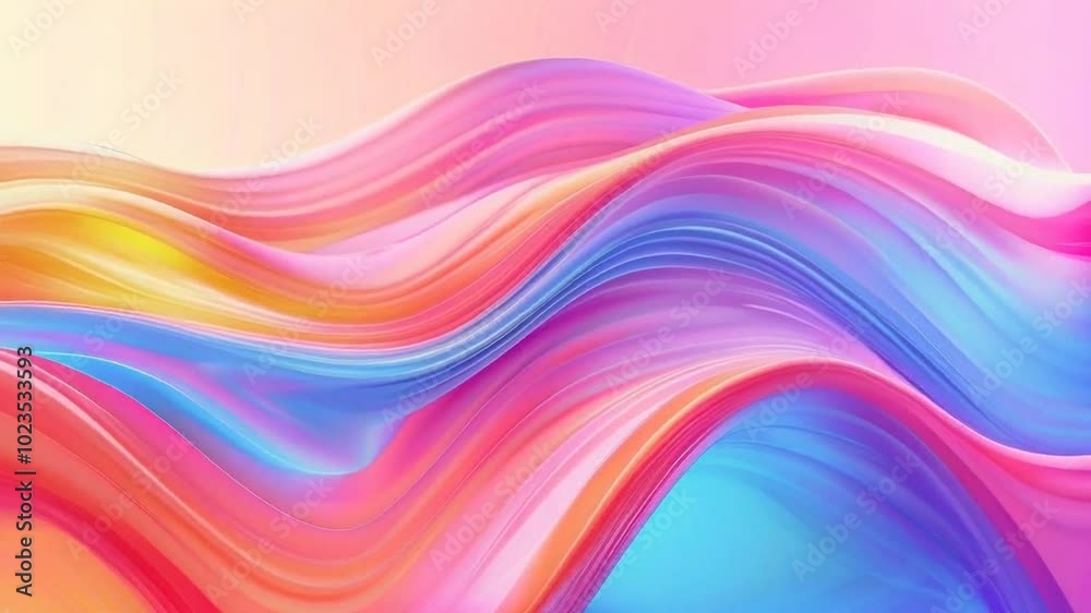 Abstract waves of vibrant colors flowing harmoniously in a soft gradient. Abstract waves of vibrant colors flowing harmoniously in a soft gradient.