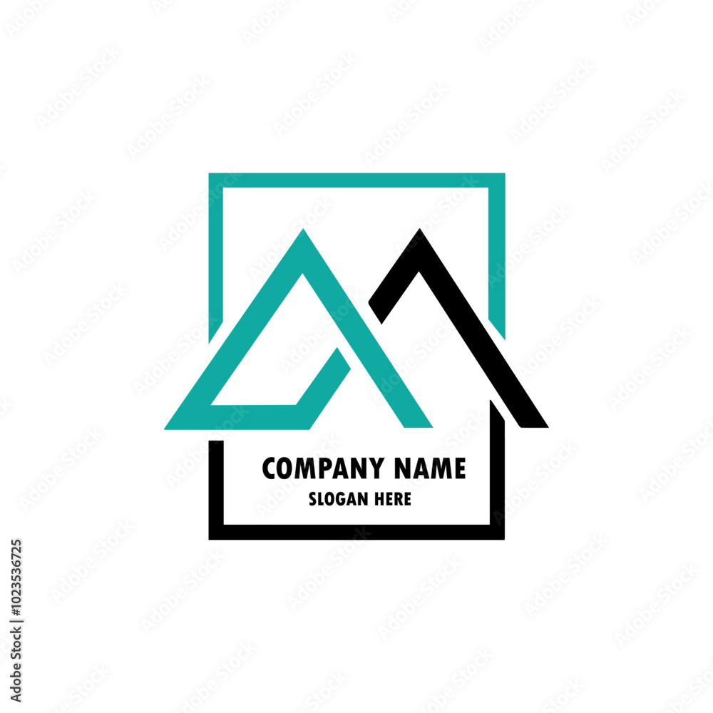 Letter M logo in a moden style with cut out slash and lines. Vector Letter M logo in a moden style with cut out slash and lines. Vector