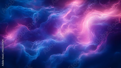 Abstract Background: Wavy Purple and Blue Neon Lights