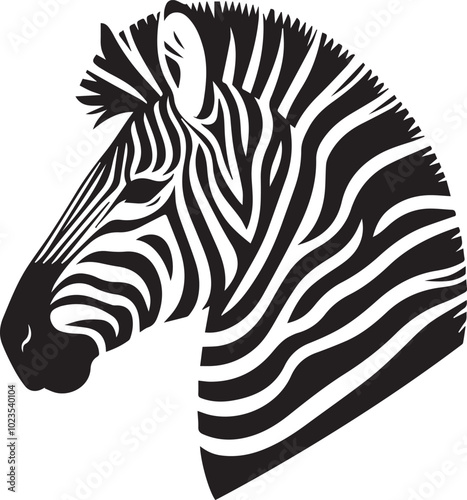 Zebra head silhouette black vector 