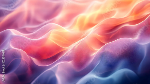 Abstract 3D Background with Pink, Orange and Blue Waves