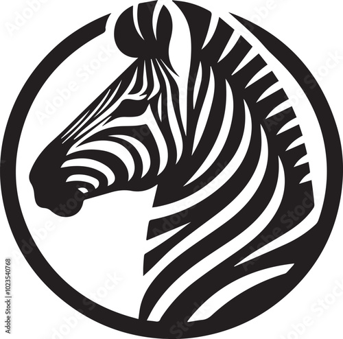 Zebra head silhouette black vector 