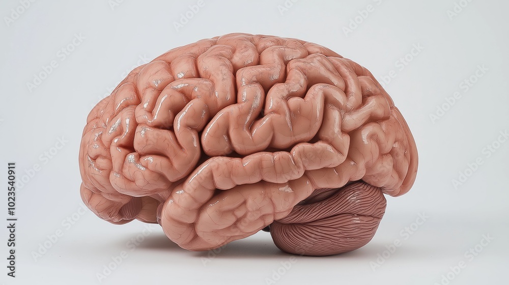 Human brain on a white background. Human brain on a white surface. Human brain on a white background. Human brain on a white surface.