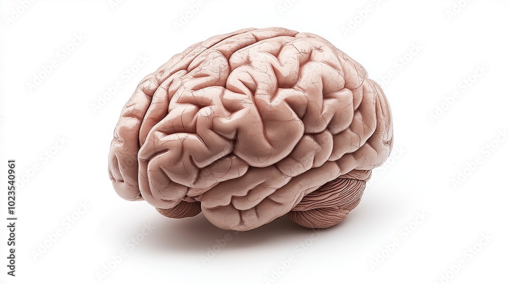 Human brain on a white background. Model of a human brain.