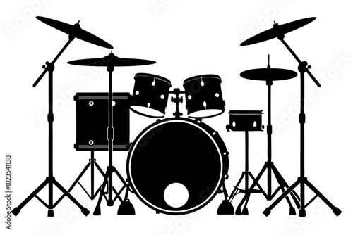 drum kit silhouette vector illustration