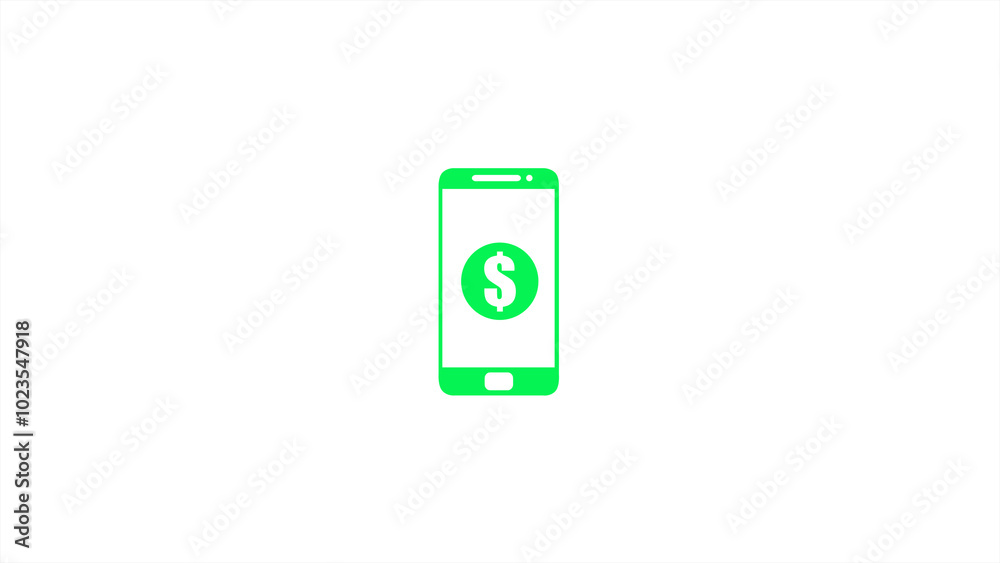A smartphone with a dollar icon. A smartphone with a dollar icon.
