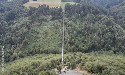 Geierlay Suspension bridge aerial photo photo