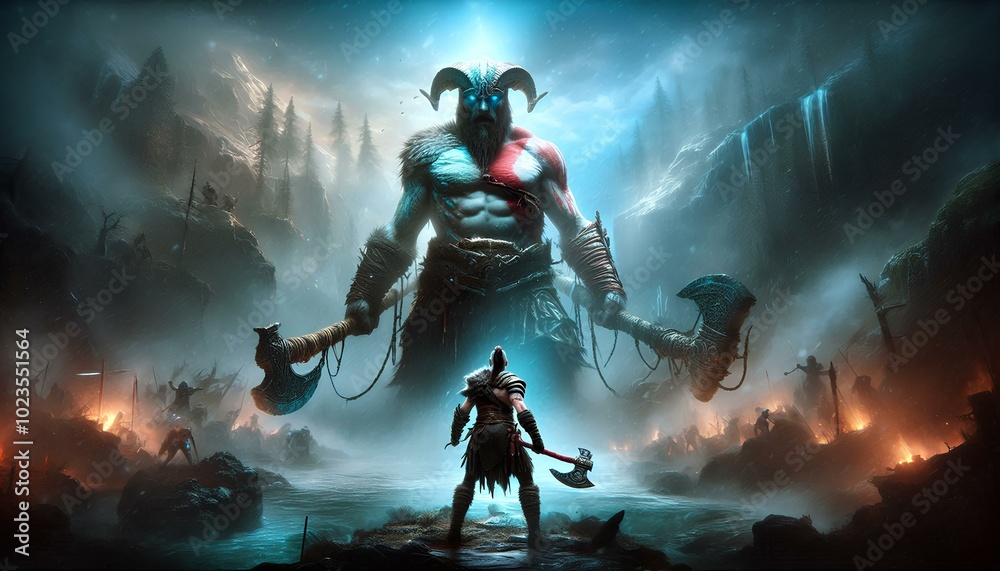 Naklejka premium Controller Chaos Gaming Desktop Wallpaper, Generative Ai