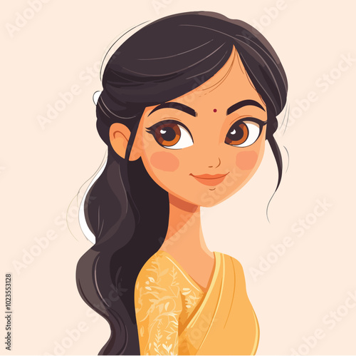 Woman Wearing Salwar Kameez illustration