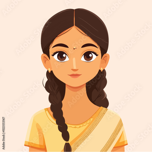 Woman Wearing Salwar Kameez illustration