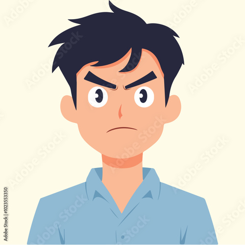 A persons character is angry Flat vector illustration