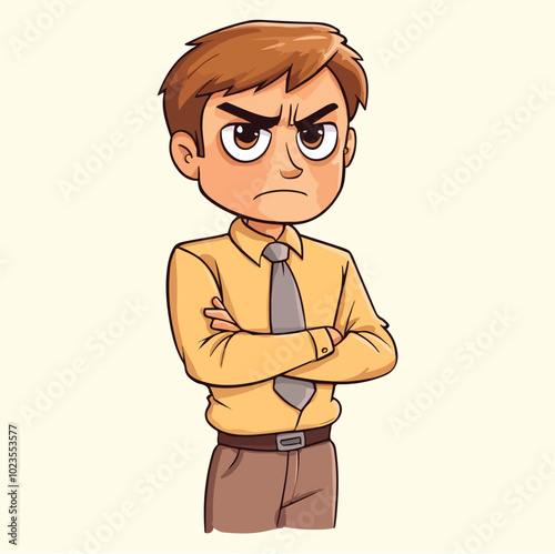 A persons character is angry Flat vector illustration