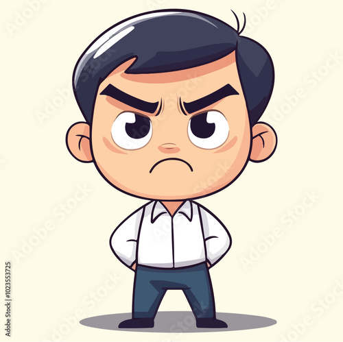 A persons character is angry Flat vector illustration