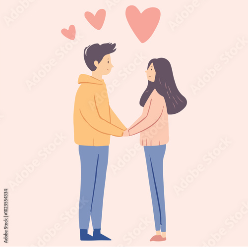 Hand-Drawn Couples in Love Vector illustration