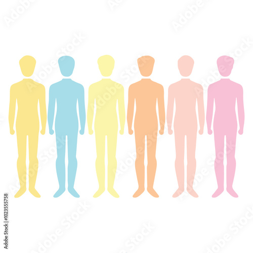 Color full men silhouette Vector Illustration