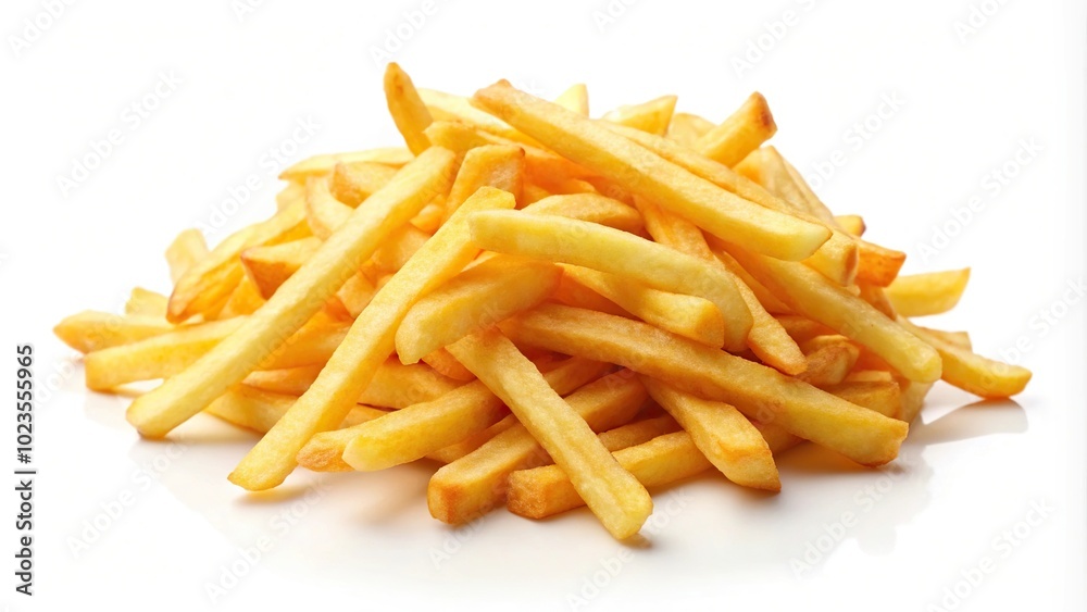 Isolated or flying french potato fries Isolated or flying french potato fries