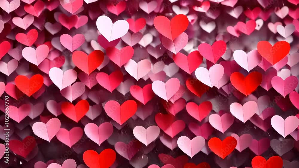 Red and Pink Hearts Raining Down Red and Pink Hearts Raining Down