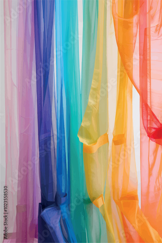 A colorful LGBTQ pride flag waving gently in the wind, symbolizing love, diversity, acceptance, and equality. Perfect for use in designs related to LGBTQ rights, events, pride celebrations, and inclus