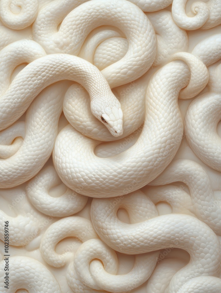Fototapeta premium Power and Precision: Serpent Coiling Around Prey