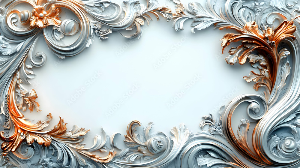 3D Art Nouveau Inspired Frame with AI Pattern Generation Concept - Intricate Design Featuring Flowing Organic Lines and Customizable White Space for Mastery 3D Art Nouveau Inspired Frame with AI Pattern Generation Concept - Intricate Design Featuring Flowing Organic Lines and Customizable White Space for Mastery