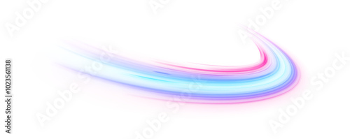 Blue stripes in the form of drill, turns and swirl. Undulate wave swirl swoosh, dynamic twisted lines. 