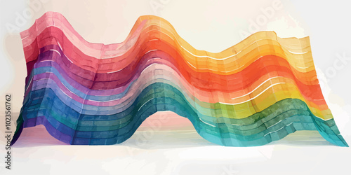 A colorful LGBTQ pride flag waving gently in the wind, symbolizing love, diversity, acceptance, and equality. Perfect for use in designs related to LGBTQ rights, events, pride celebrations, and inclus
