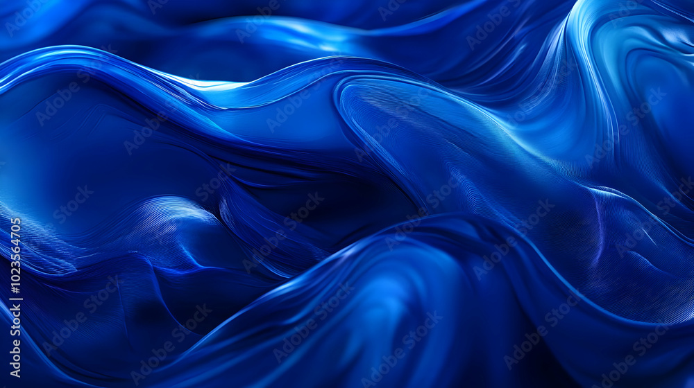 Obraz premium Abstract Blue Wavy 3D Background