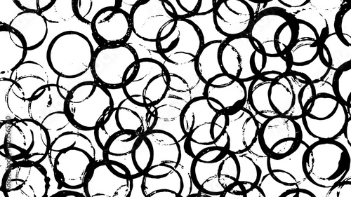 Black and White Painted Circle Print Making Pattern Texture