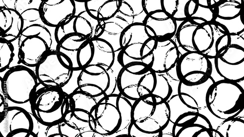 Black and White Painted Circle Print Making Pattern Texture