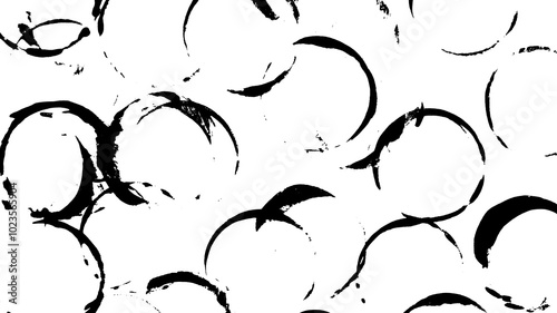 Black and White Painted Circle Print Making Pattern Texture