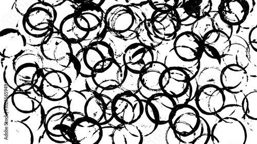 Black and White Painted Circle Print Making Pattern Texture