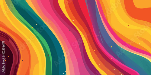 A colorful LGBTQ pride flag waving gently in the wind, symbolizing love, diversity, acceptance, and equality. Perfect for use in designs related to LGBTQ rights, events, pride celebrations, and inclus