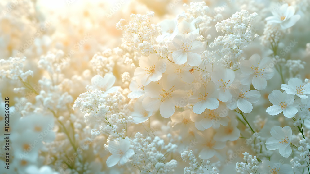 Soft White Flowers with Delicate Petals Illustration Soft White Flowers with Delicate Petals Illustration