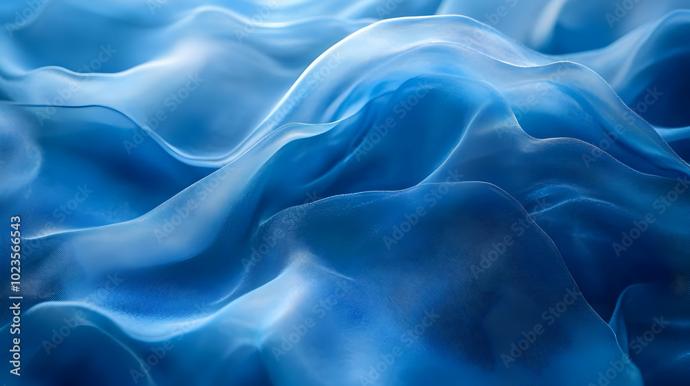 Obraz premium Abstract Blue Fabric Waves Background