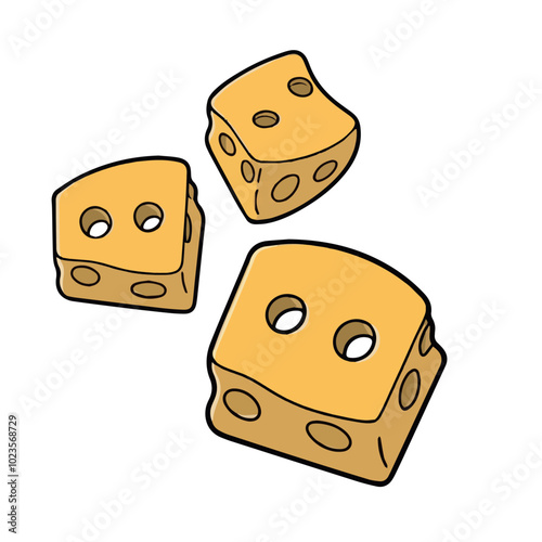 Cheesy Delights The Art of Dicing and Slicing Illustration