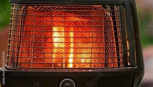  Close-up of outdoor heater in use