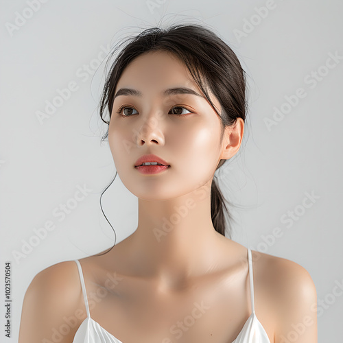 Close-up of a beautiful Asian woman