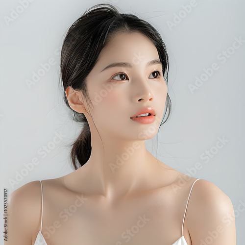 Close-up of a beautiful Asian woman