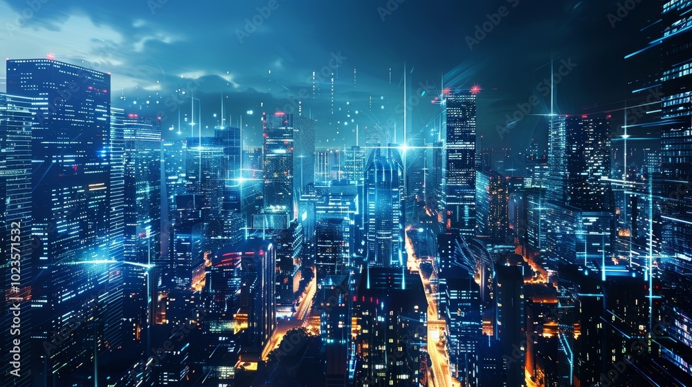 Glowing City Nights A Futuristic Metropolis Awash in Technological Splendor Glowing City Nights A Futuristic Metropolis Awash in Technological Splendor